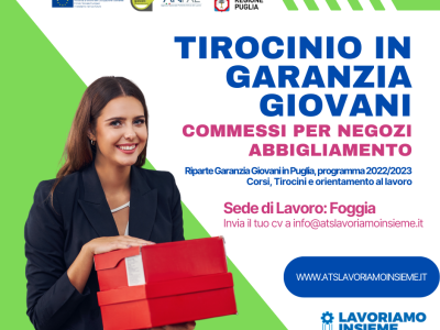 Tirocinio per commessi negozi di abbigliamento